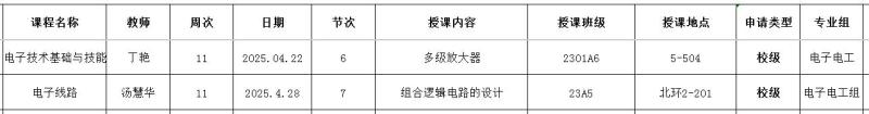 2025年春学期 第11周 公开课